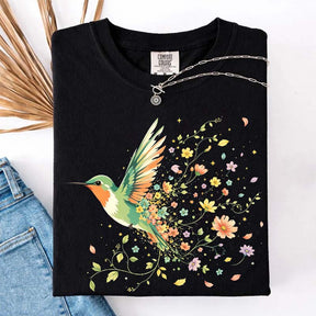 Hummingbird Wildflower Botanical Nature T-Shirt