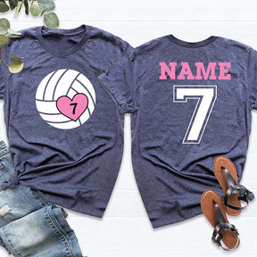 Custom Volleyball Heart Mom T-Shirt