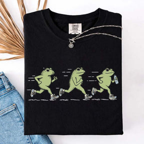 Funny Jogging Frogs Comfort Colors Runner T-Shirt