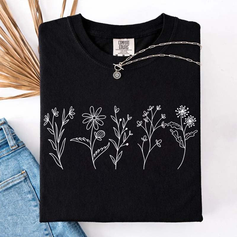 Floral Cottagecore Simple T-Shirt