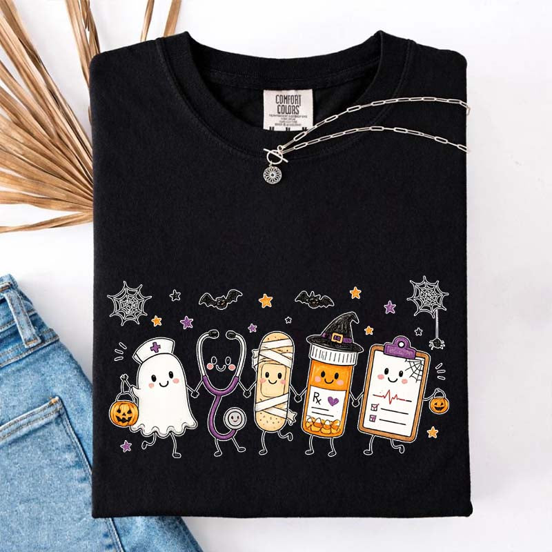 Halloween Nursing Doodle T-Shirt