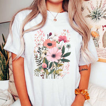 Cottagecore Garden Pastel Wildflowers T-Shirt