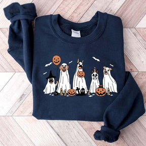 Retro Spooky Season Dog Ghost Sweatshirt