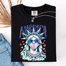 America Statue of Liberty Blowing Bubble Gum T-Shirt