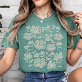Vintage Flower Graphic Boho Summer T-Shirt