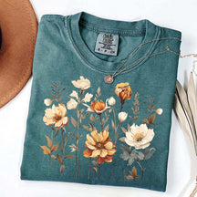 Comfort Colors Vintage Pressed Flowers Fall T-Shirt