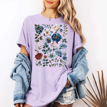 Boho Blue Wildflowers Cottagecore T-Shirt