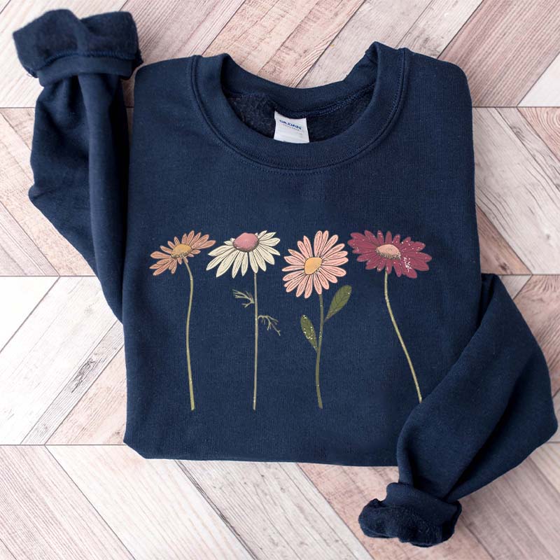 Vintage Floral Boho Wildflower Cottagecore Sweatshirt