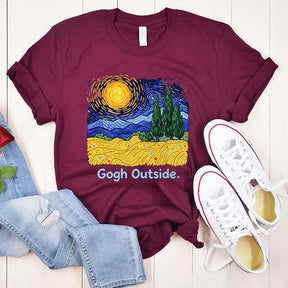 Gogh Outside Starry Night Nature Lover T-Shirt