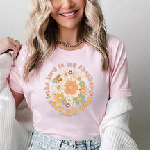 Boho Retro Floral Psalm 23 Faith T-Shirt