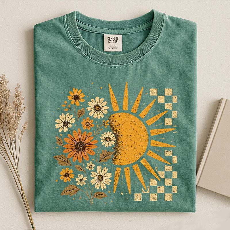 Retro Floral Sun T-Shirt