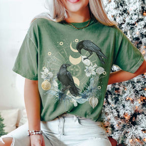 Celestial Raven Solstice Bird Plant Lover T-Shirt