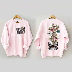 Cultivez à travers elle Sweat-shirt papillon floral