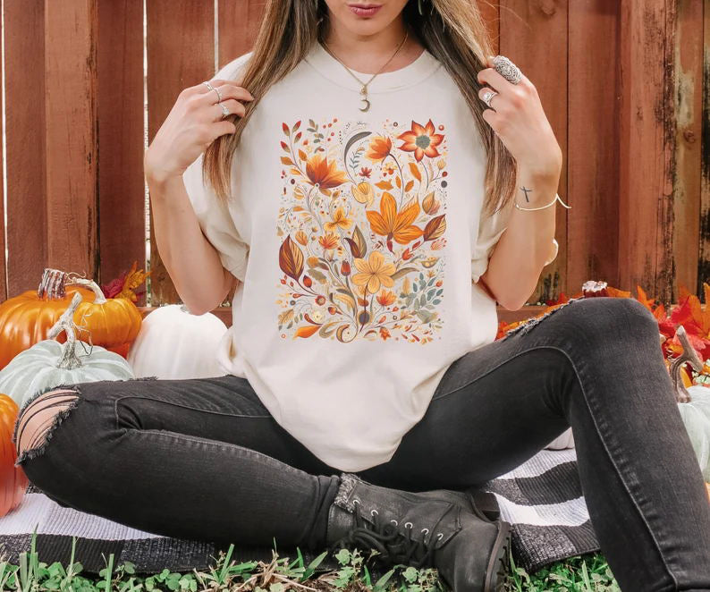 Chemise botanique de la nature florale aquarelle rustique