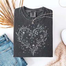 Botanical Dandelion Heart Wildflower T-Shirt