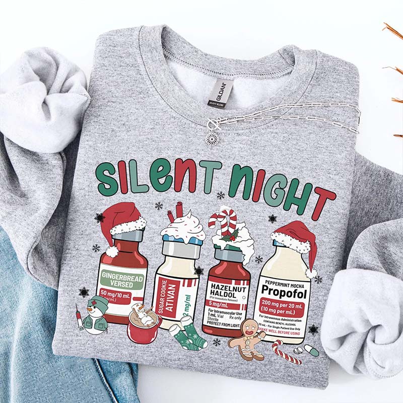 Nurse Christmas Silent Night Medical Xmas Sweatshirt