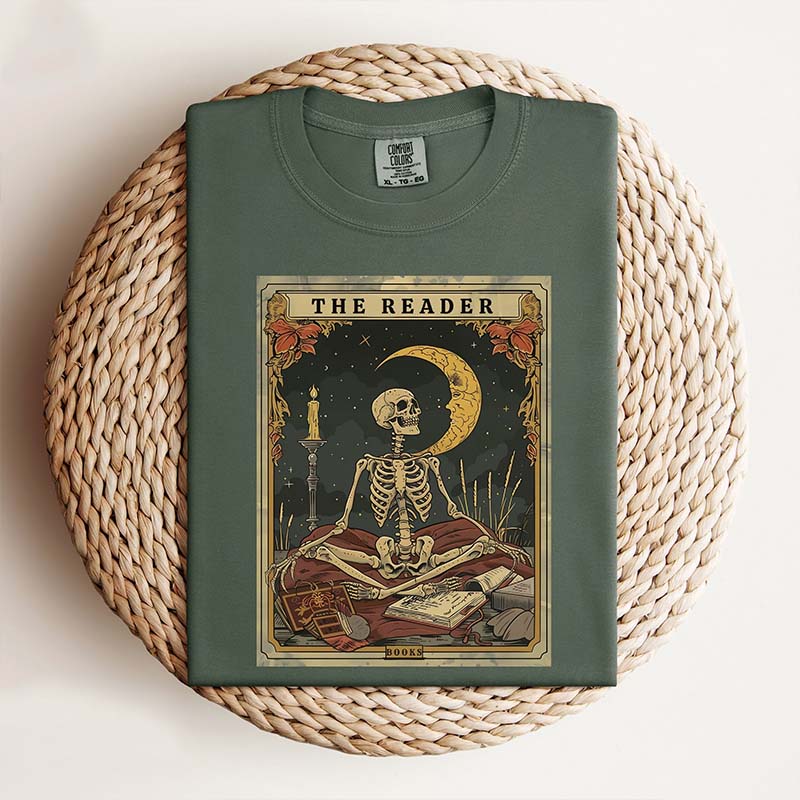 The Reader Tarot Card Skeleton T-Shirt