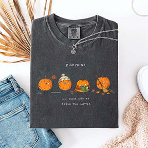 Pumpkins on Their Way to Spice the Latte Graphic T-Shirt