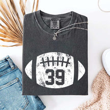 Custom Comfort Colors Football Kids Jersey Number T-Shirt