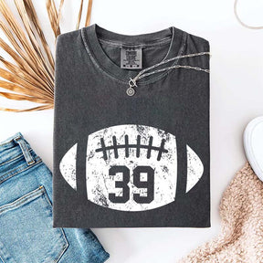 Custom Comfort Colors Football Kids Jersey Number T-Shirt