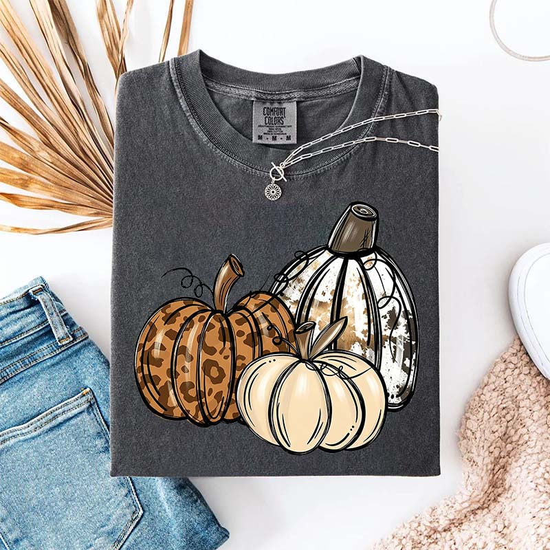 Leopard Pumpkin Thanksgiving Gift T-Shirt