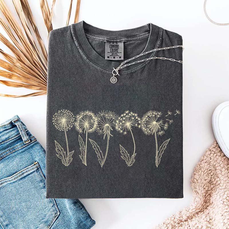Dandelion Floral Comfort Colors Womens T-Shirt