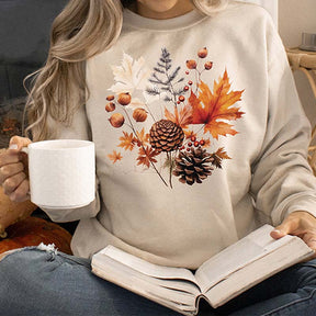 Womens Fall Leaves Sweatshirt