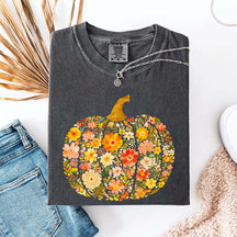 Flowers Pumpkin Comfort Colors T-Shirt