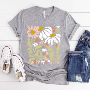 Boho Wildflowers Floral Nature Simple T-Shirt