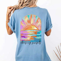 Coconut Girl Sunset Summer Vibes Surf T-Shirt