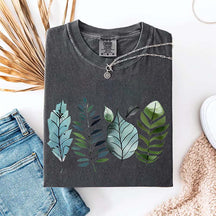 Teal and Green Leaves T-Shirt
