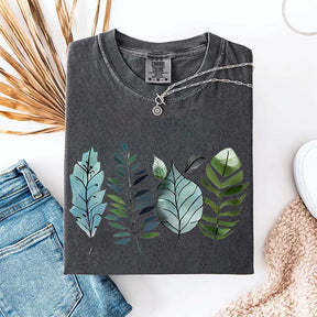 Teal and Green Leaves T-Shirt