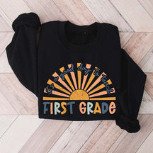 Retro First Grade Teacher Sweatshirt