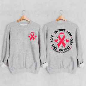 Breast Cancer Awareness Support Love Care Courage Sweatshirt