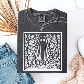 Vintage Wildflowers Graphic With Ghost T-Shirt