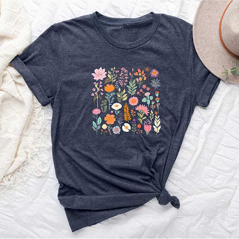 Pink Floral Wildflower Ladies T-Shirt