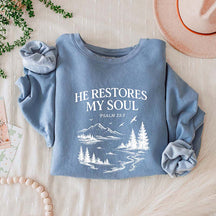He Restores My Soul Psalm Midweight Vintage Sweatshirt
