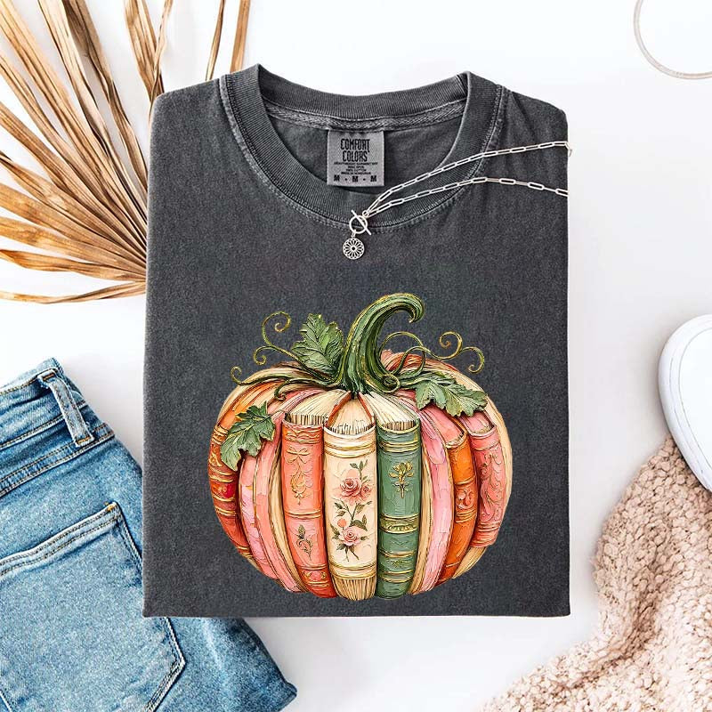Comfort Colors Pumpkin Book Lover T-Shirt