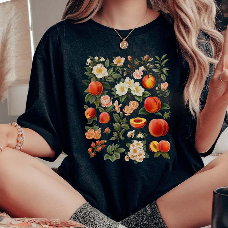 Botanical Peaches Fruit Lover T-Shirt