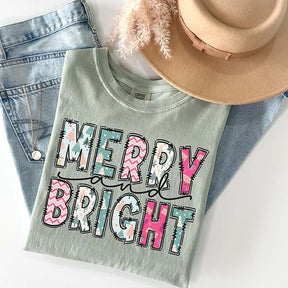Merry and Bright Christmas Mommy and Me T-Shirt