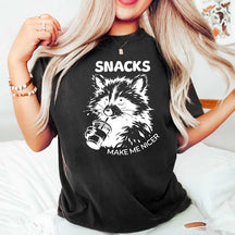 Raccoon Snacks Make Me Nicer T-Shirt
