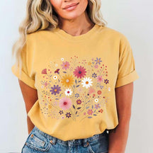 Cottagecore Pink Flower Boho Wildflower T-Shirt