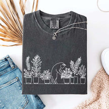 Cats and Plants Line T-Shirt