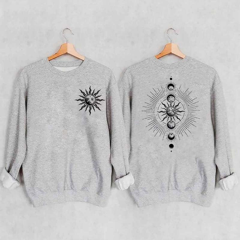 Celestial Moon Phase And Sun Sweatshirt
