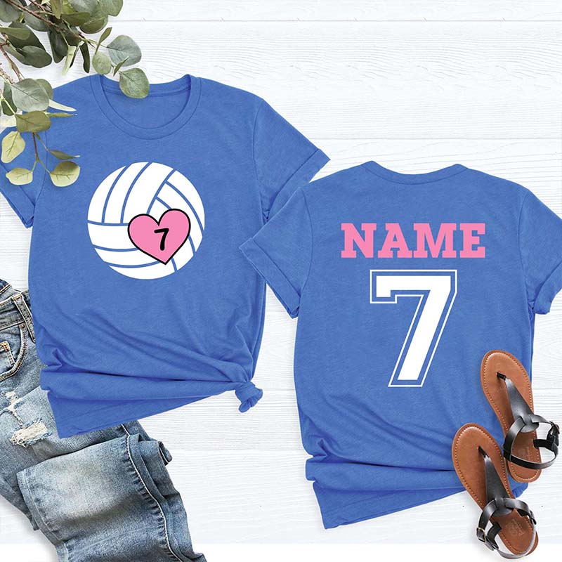 Custom Volleyball Heart Mom T-Shirt