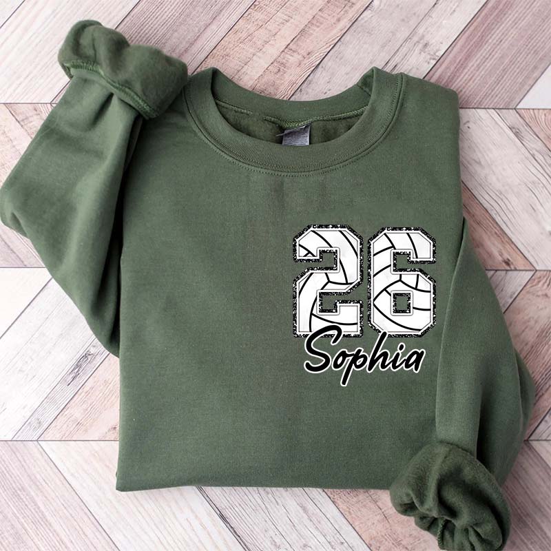 Custom Volleyball Number Sweatshirt