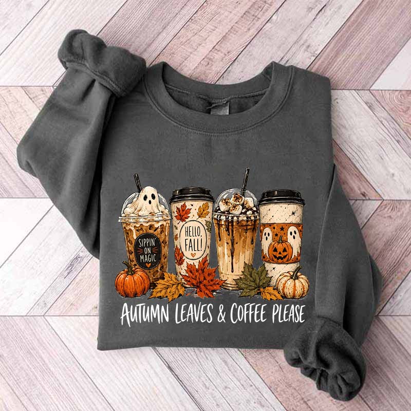Halloween Coffee Pumpkin Spice Fall Sweatshirt