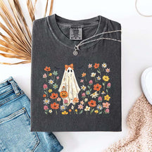 Coquette Floral Ghost Wildflowers Cute T-Shirt