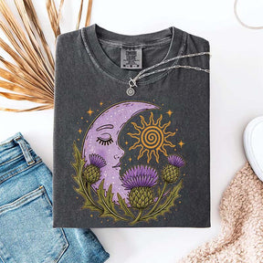 Scottish Thistle Moon Floral T-Shirt