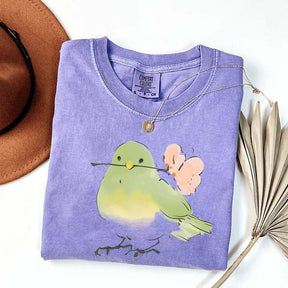 Cute Bird With Flower T-Shirt